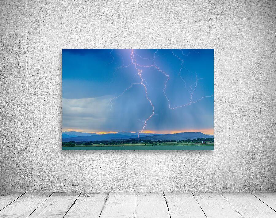 Rocky Mountain Foothills Lightning Strikes HDR Wall Preview