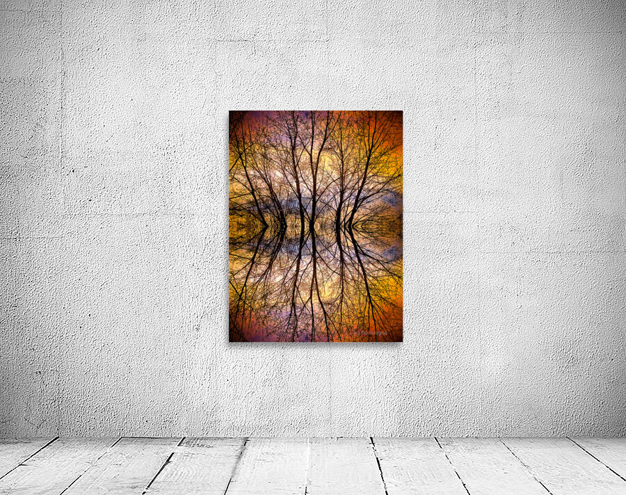 Sunset Tree Silhouette Abstract 1 Wall Preview