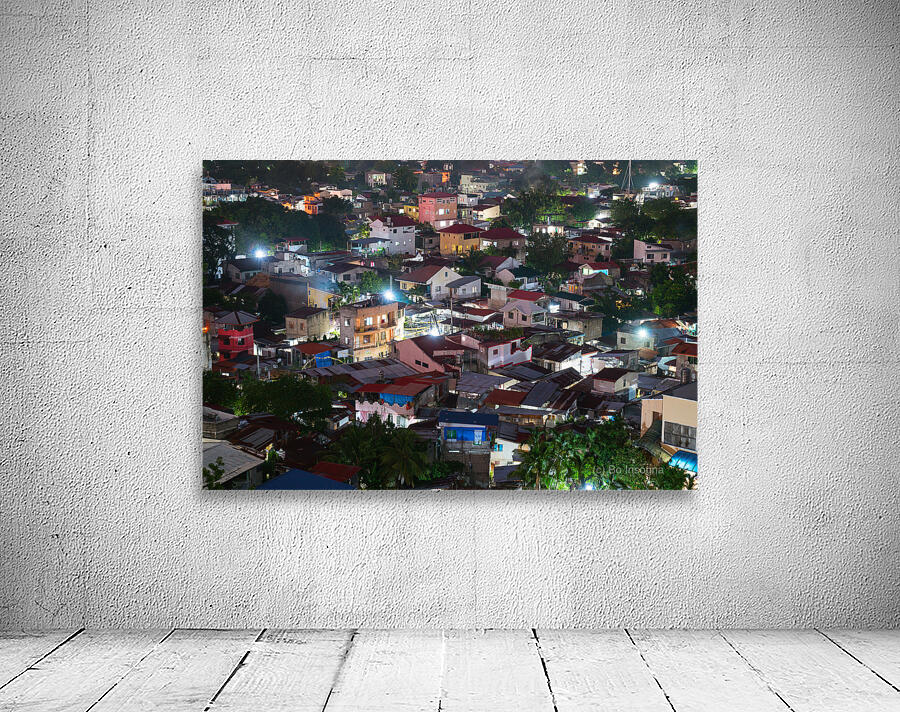 A Nightscape in Warm Light Urban Tapestry Wall Preview