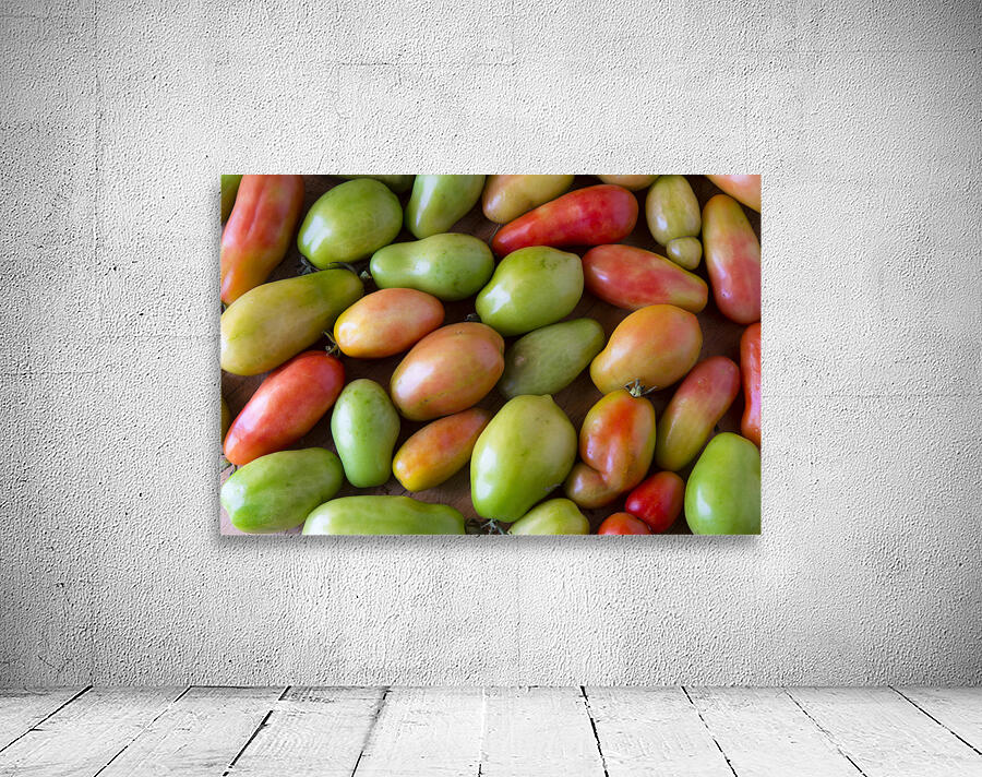 Harvests Bounty A Colorful Medley of Roma Tomatoes Wall Preview