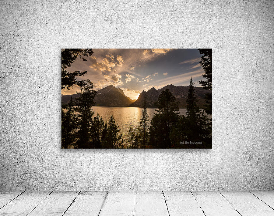 Alpenglow Kiss Jenny Lake Teton Sunset by Bo Insogna Wall Art