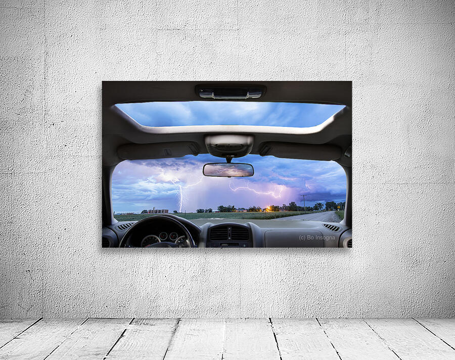 Storm Chaser View Through the Windshield and Sunroof Wall Preview