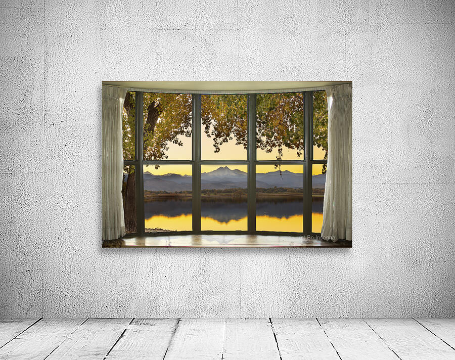 Golden Reflections Mountain Window View Fine Art Landscape Wall Preview