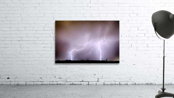 Lightning Strikes Dacona Oil Fields Wall Preview