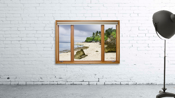 Beach Tropical Wood Window View by Bo Insogna