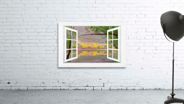 Autumn Lake Open White Picture Window View Wall Preview