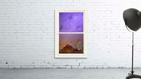 Rainy Country Barn White Window View Wall Preview