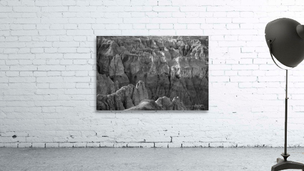 Monochrome Mystique Intricate Enigmatic Maze of Badlands Canyons Wall Preview