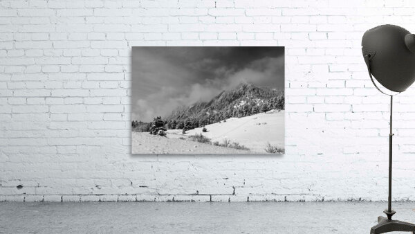 Boulder Colorado Flatirons April Snow In Black and White by Bo Insogna