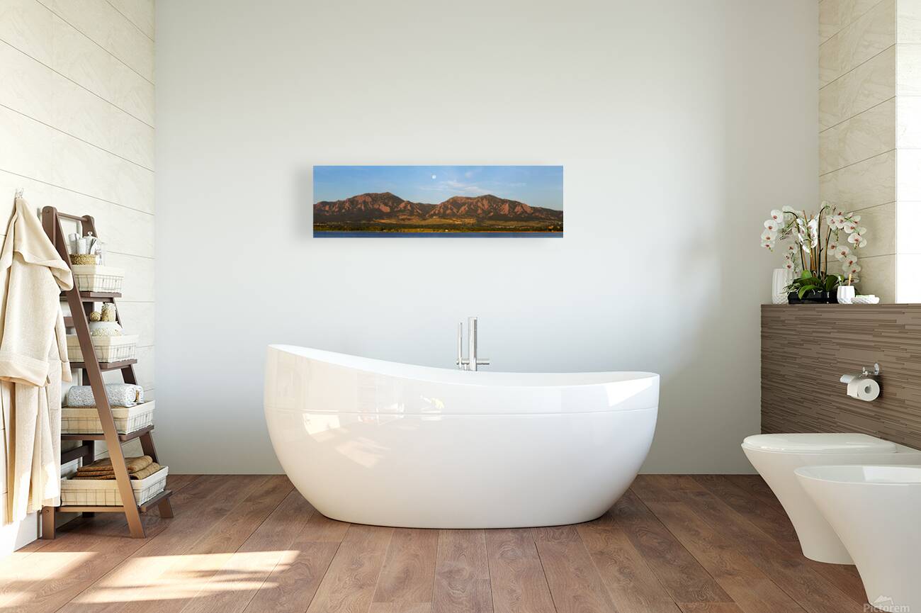 Full Moon Boulder Colorado Front Range Panorama Reproduction