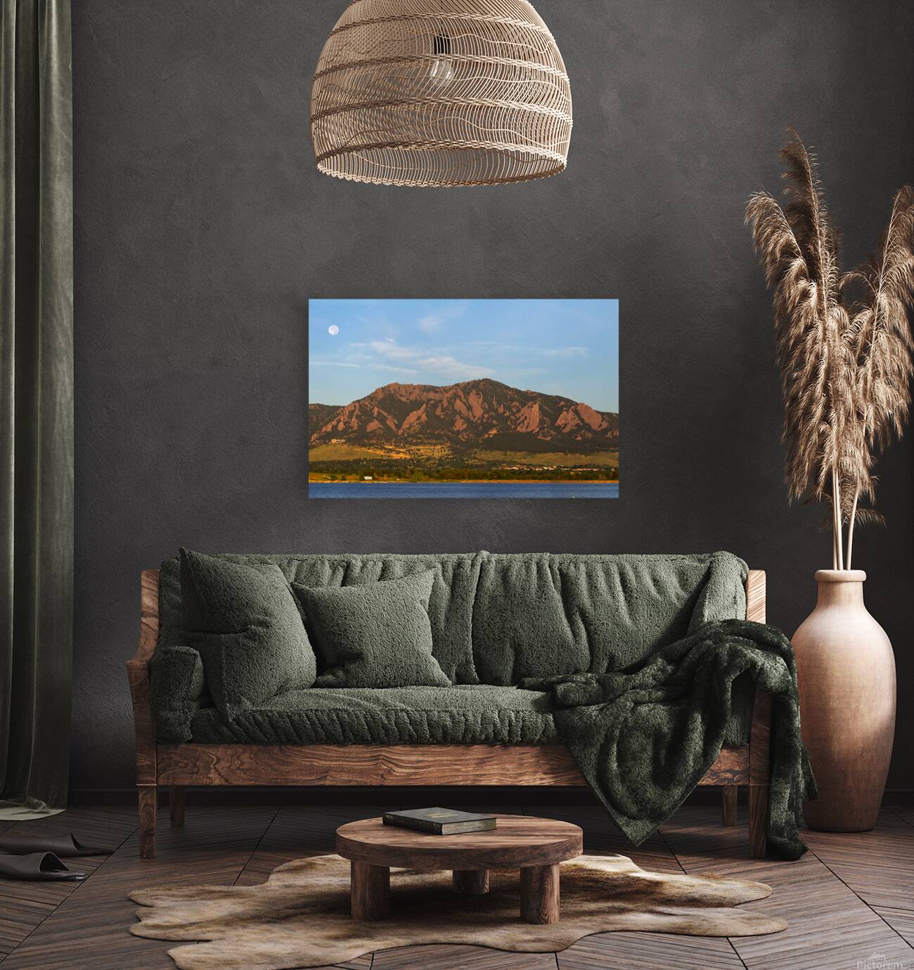 Full Moon Boulder Colorado Front Range Panorama PT2 Reproduction