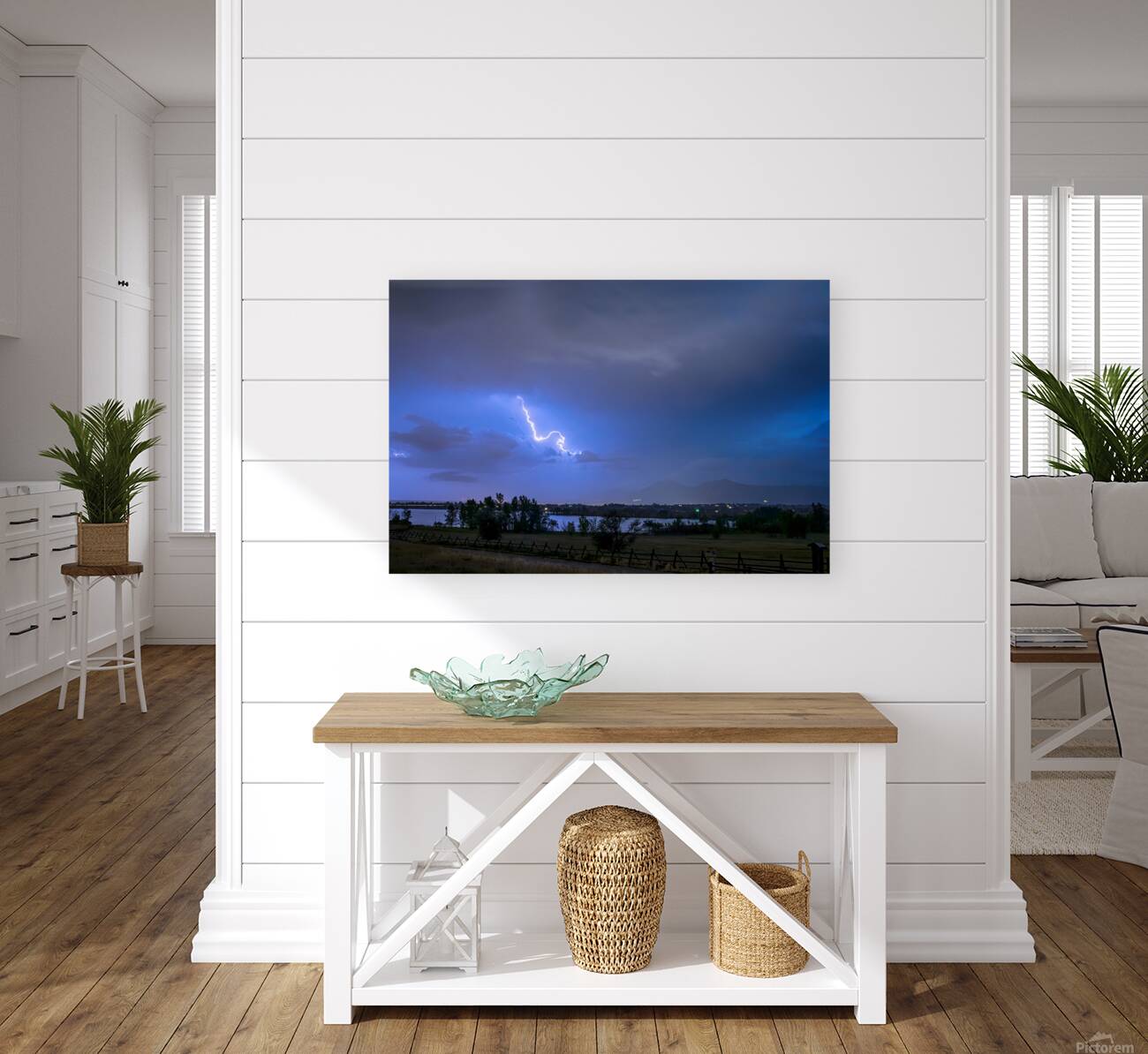 Lightning Striking Over Boulder Reservoir Reproduction