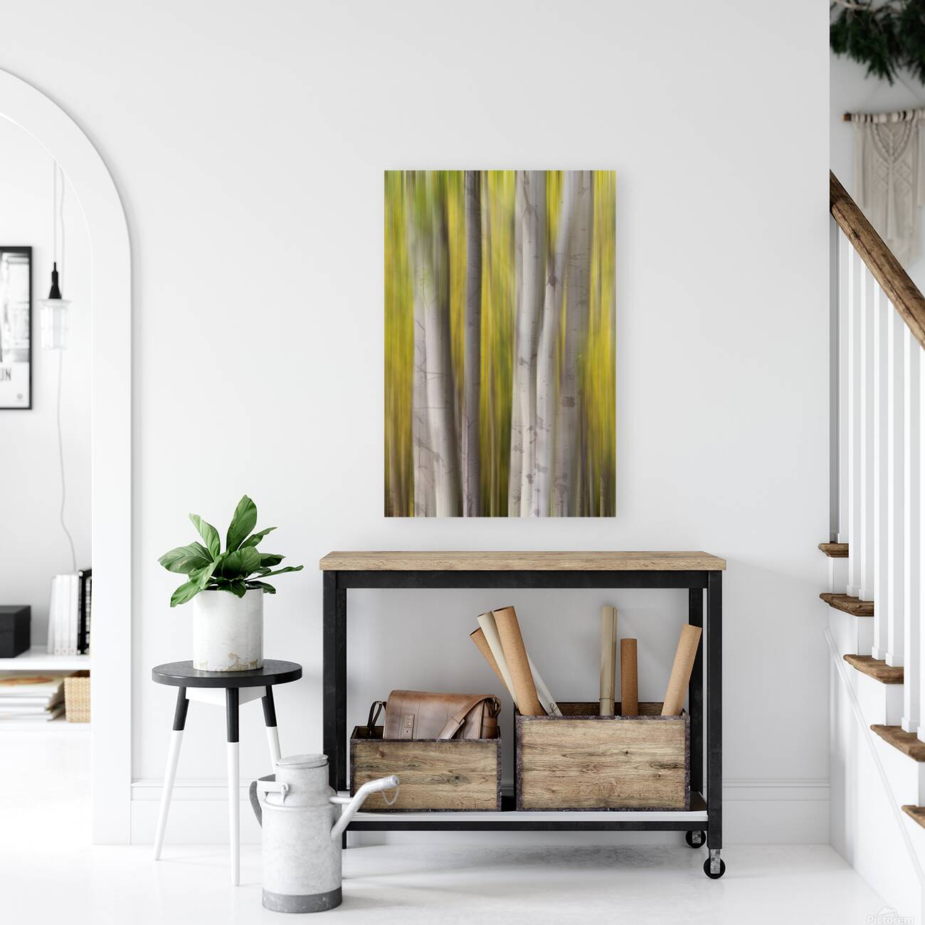 Autumn Aspen Dreamscape Abstract Landscape Reproduction