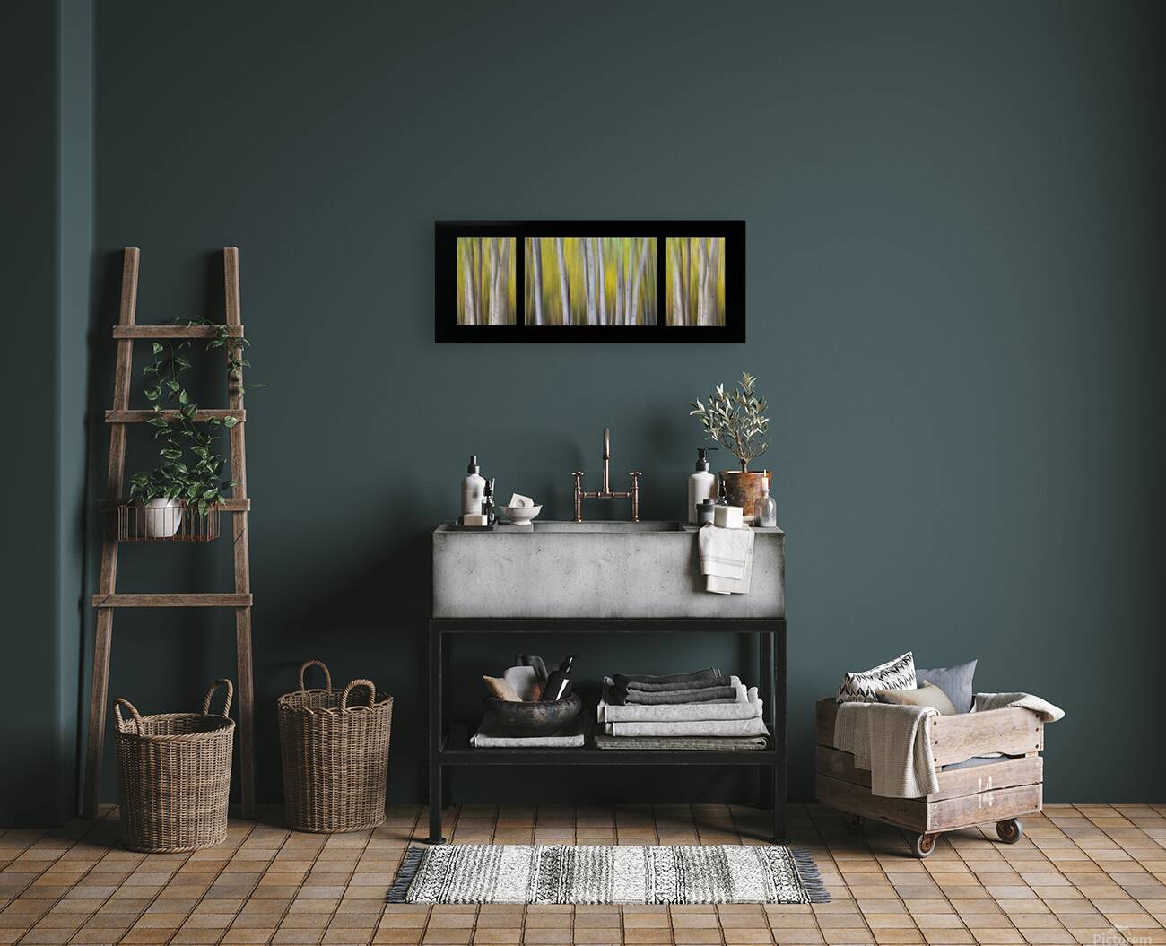 Aspen Splendor Triptych Abstract Landscape Dreaming Collage Reproduction