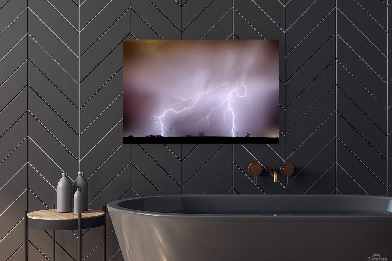 Lightning Strikes Dacona Oil Fields Reproduction