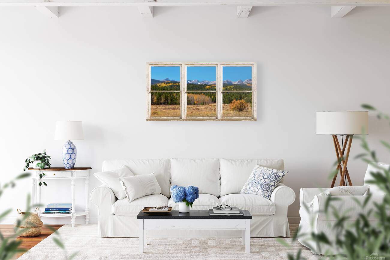 High Elevation Rocky Mountain Peaks Barn Window Reproduction