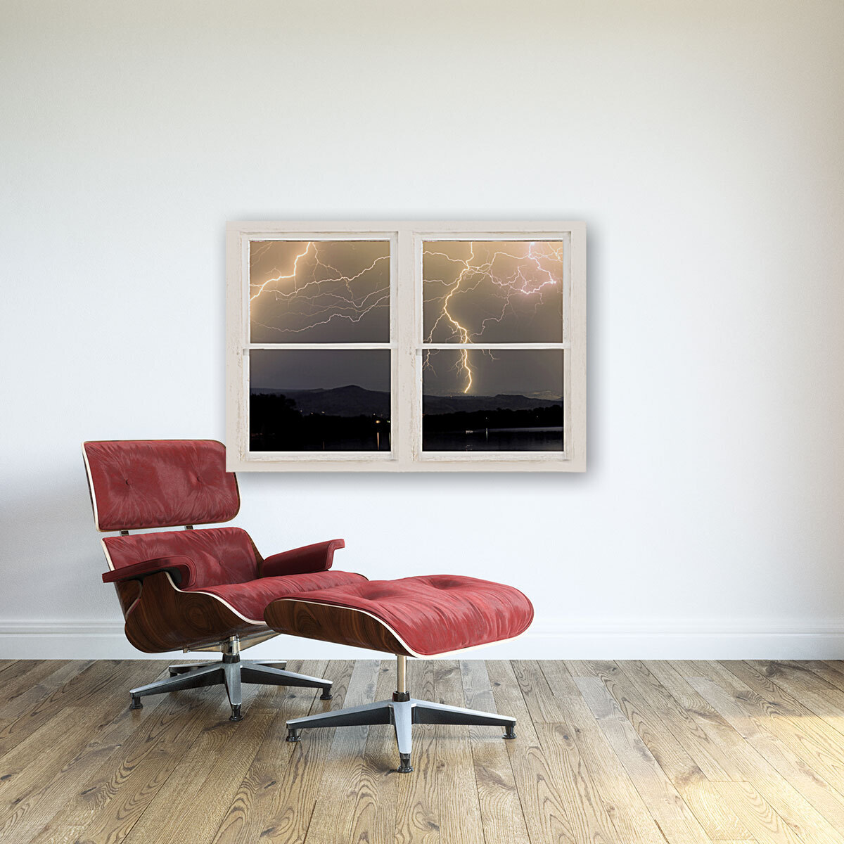 Stormy Night Window View  back frame mount