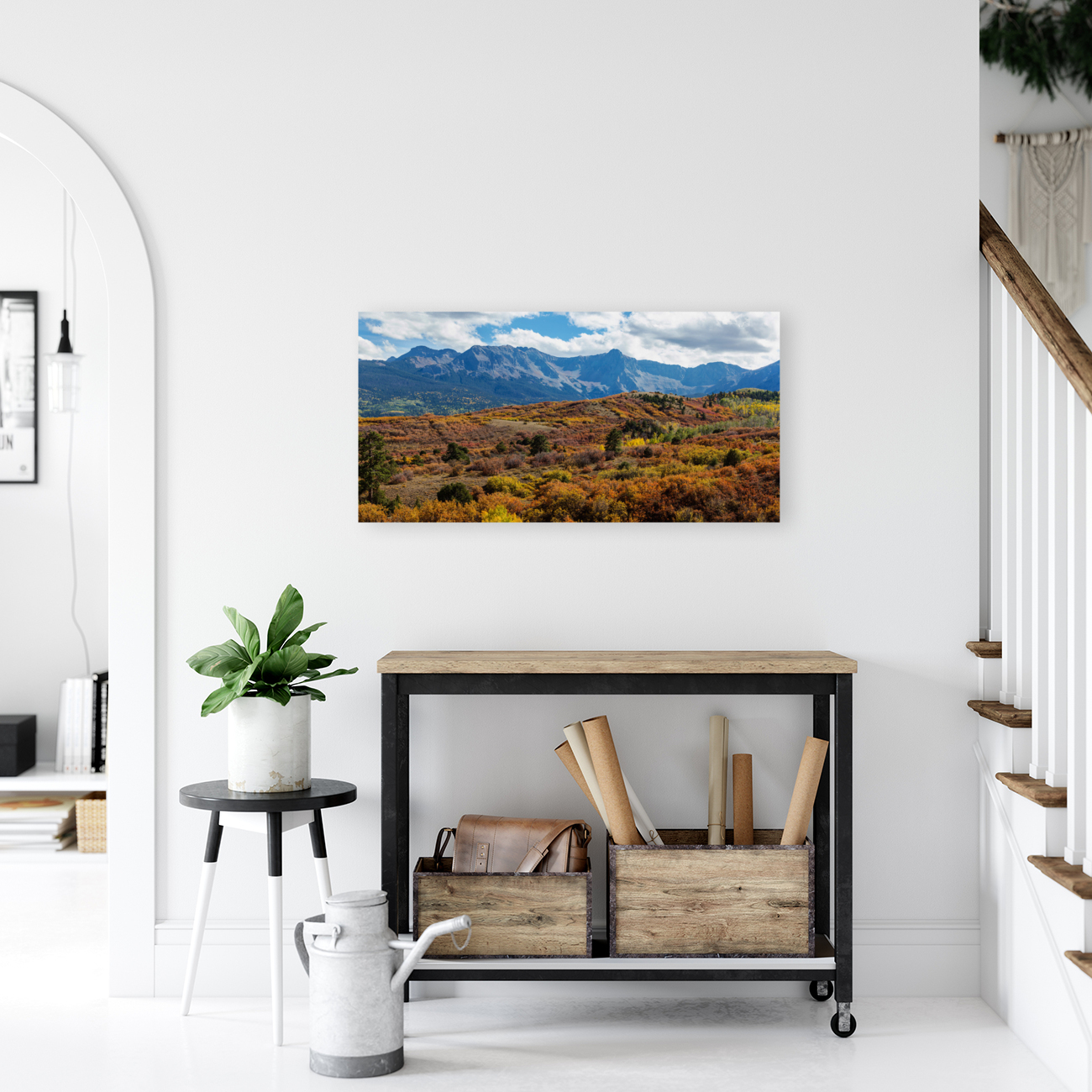 Colorado Painted Landscape Panorama PT1  back frame mount