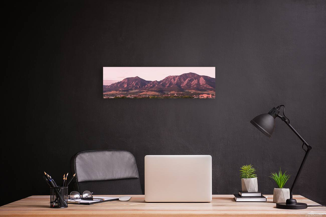 Flatiron first light Panorama Boulder CO Reproduction