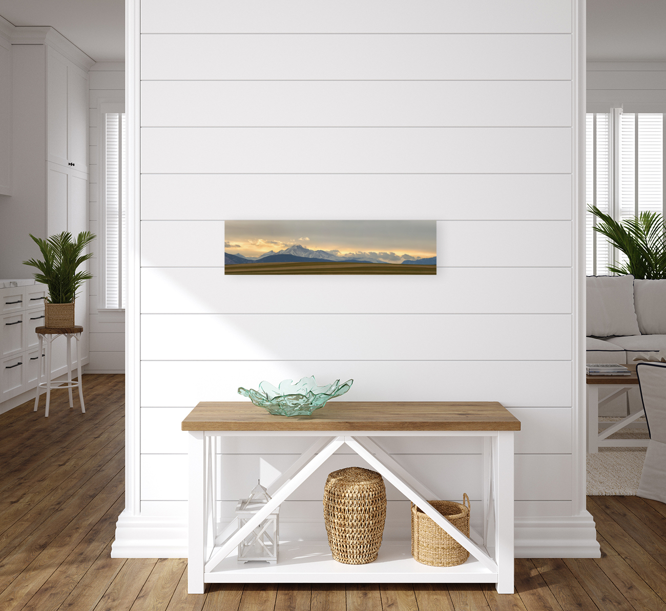 Twin Peaks Panorama View Agriculture Plains  back frame mount