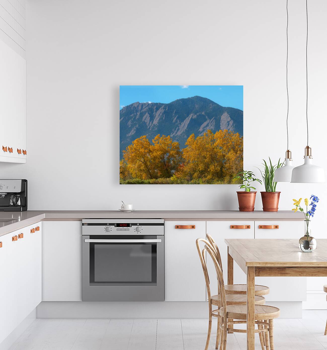 Boulder Flatirons Mighty Cottonwood Trees Reproduction