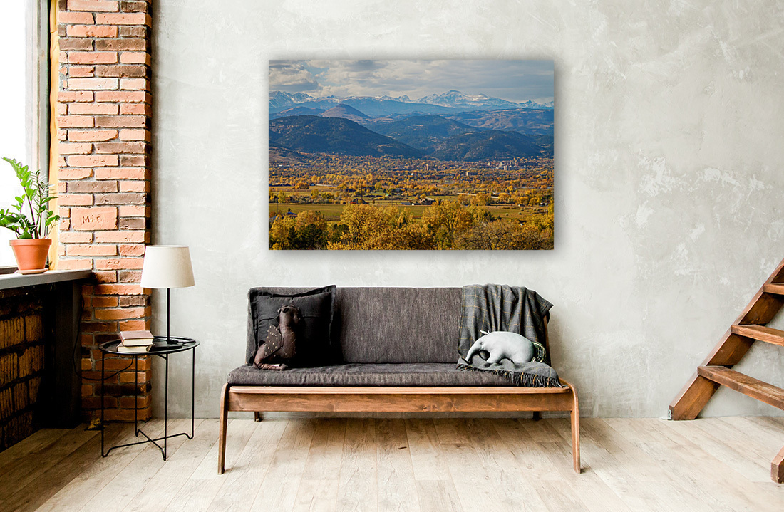 Boulder Colorado Autumn Scenic View with Floating Frame