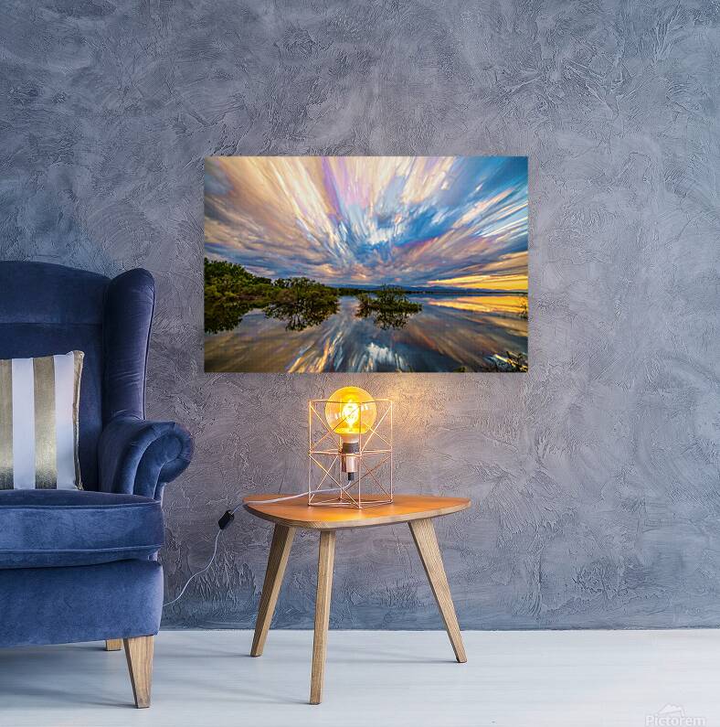 Sunset Lake Reflections Timed Stack  Reproduction