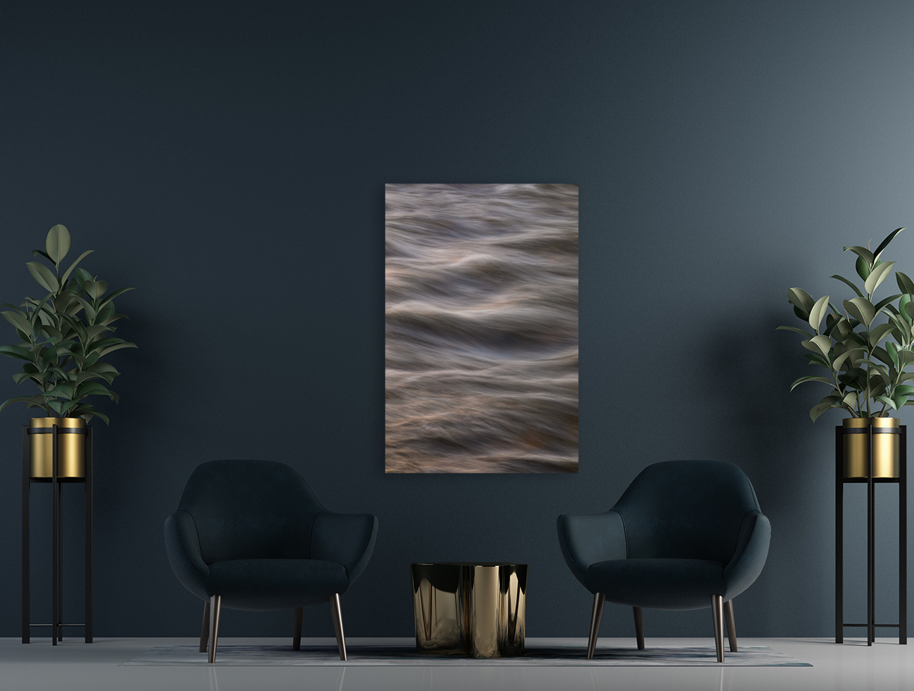 Flowing Creek Sunset Abstract Portrait  Reproduction