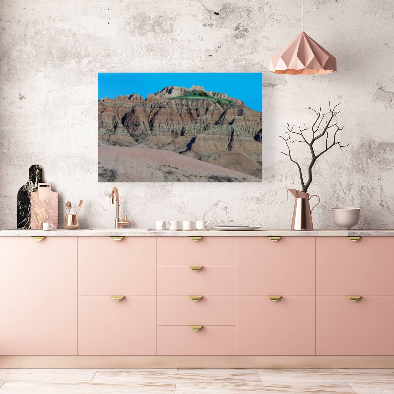 Contrasting Colors and Textures in the Badlands of South Dakota Reproduction