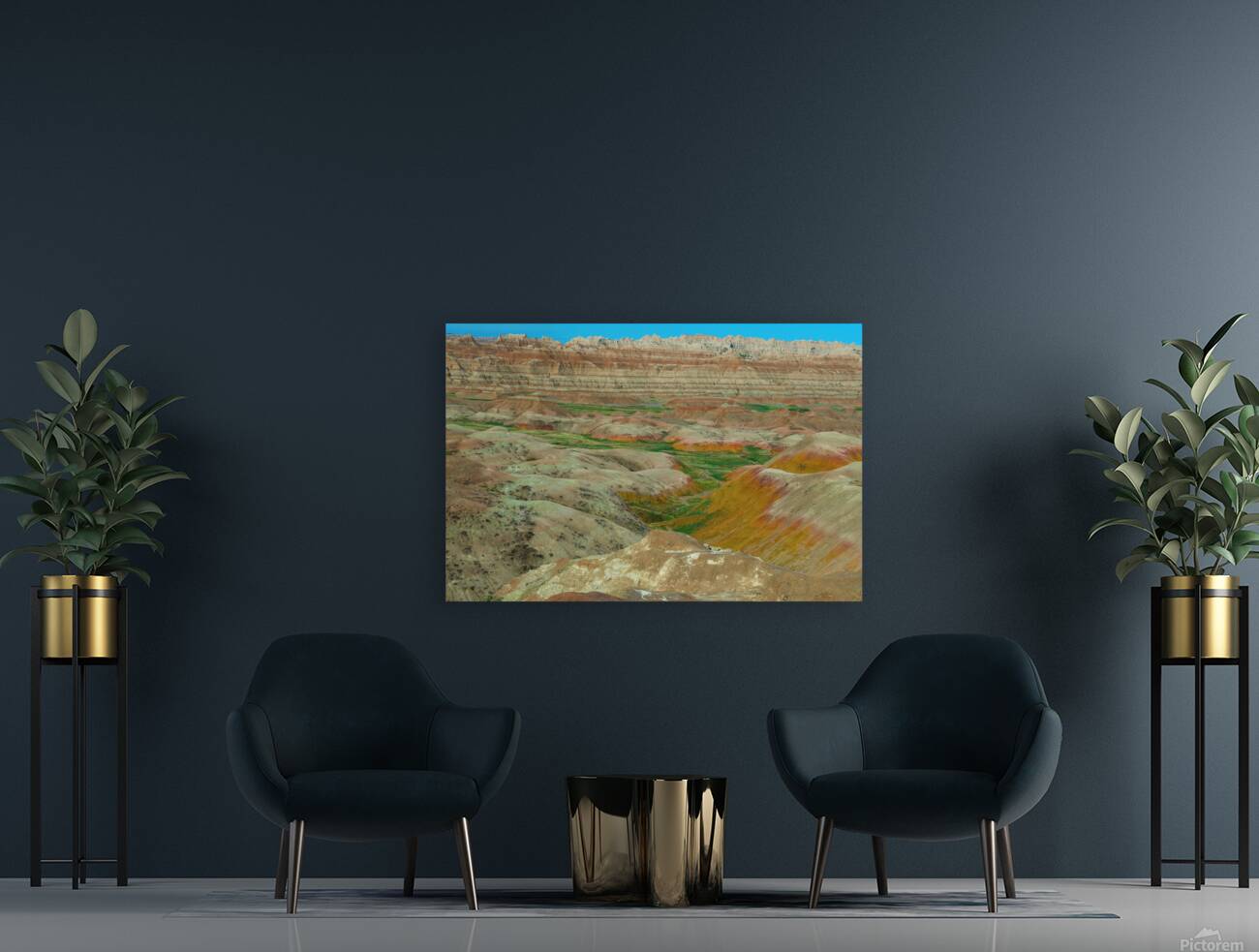 Vibrant Captivating Nature Landscape of Colorful Badlands Reproduction