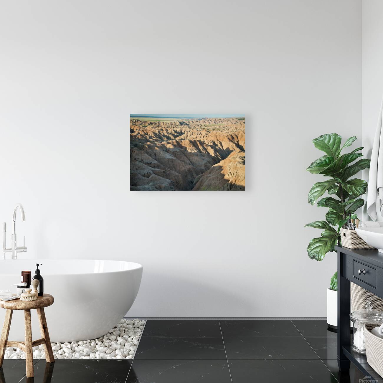 Natures Elegy Badlands Canyons Cracks and the Dance of Shadows Reproduction