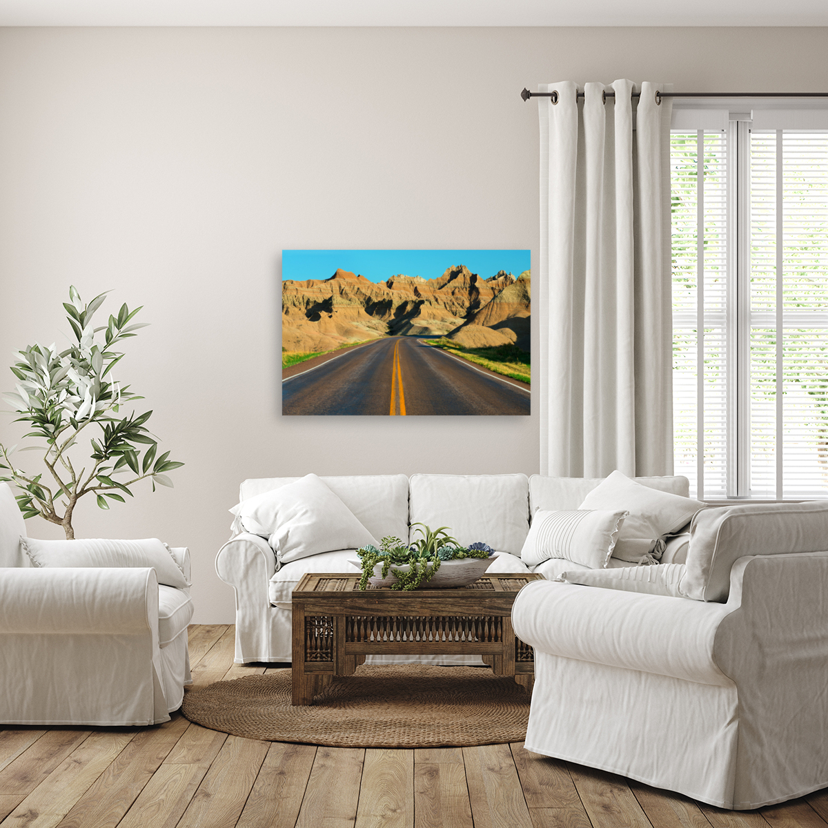 Majestic Badlands of South Dakota - A Scenic Drive of Natural Beauty  Reproduction