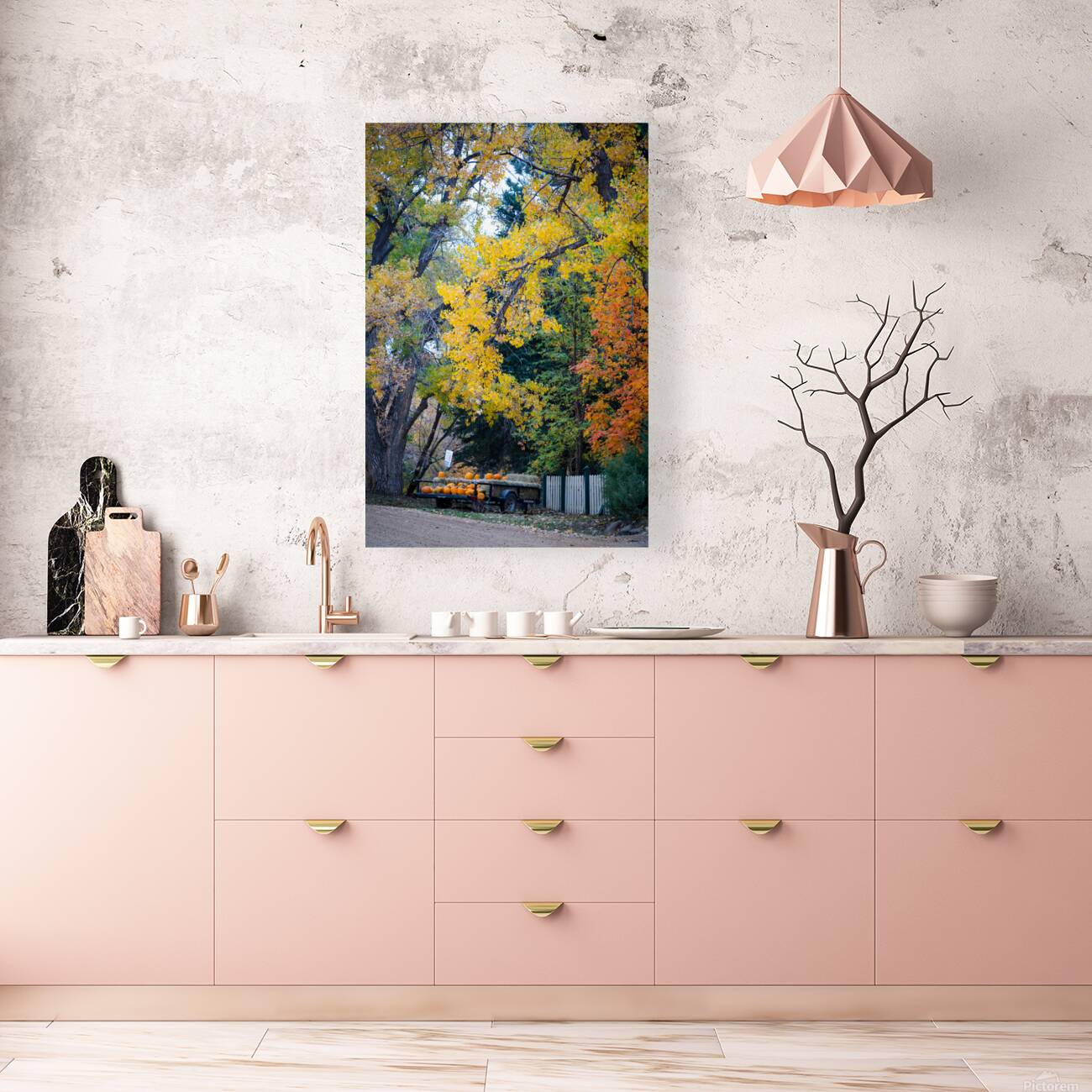 Autumns Harvest Market - A Portrait of Country Charm Reproduction