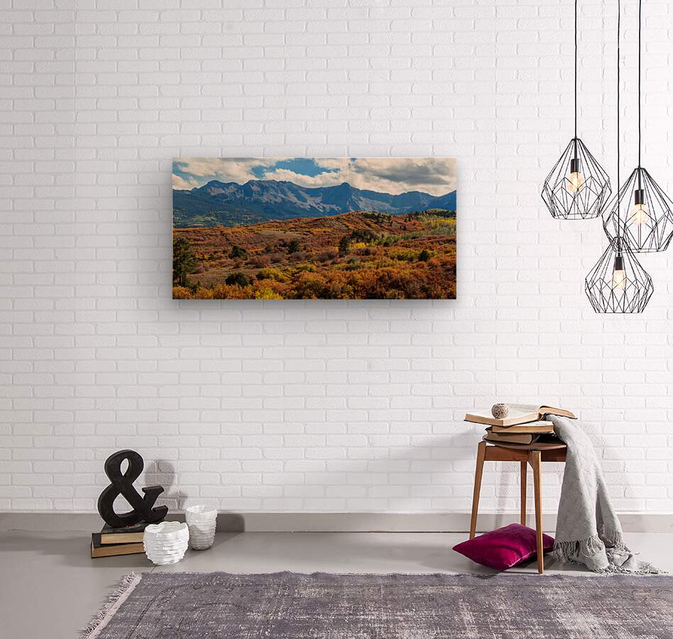Colorado Painted Landscape Panorama PT1  Wood print