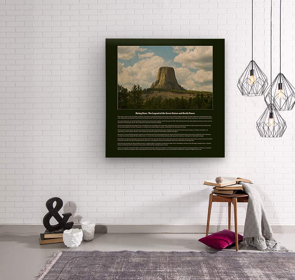 Rising Stars: The Legend of the Seven Sisters and Devils Tower  Wood print