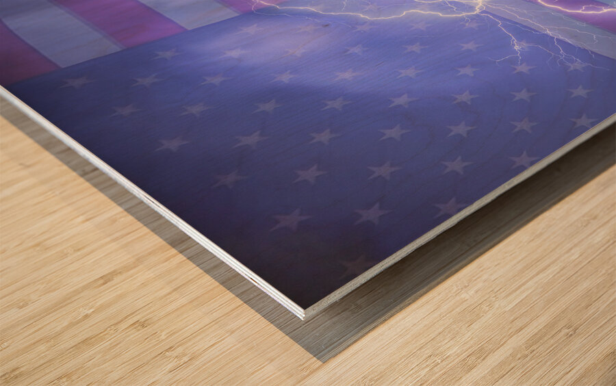 American Oil Field Wood print