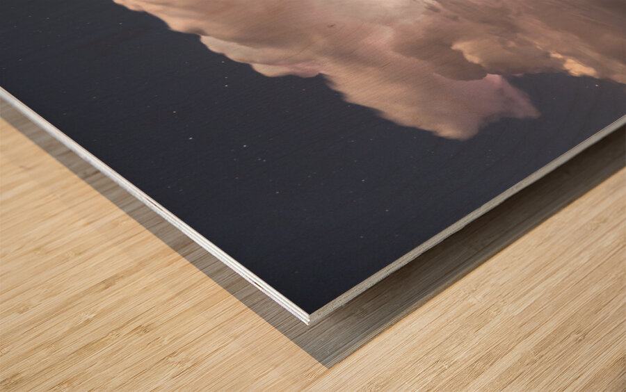 Arizona Monsoon Thunderstorm Illuminates the Desert Wood print