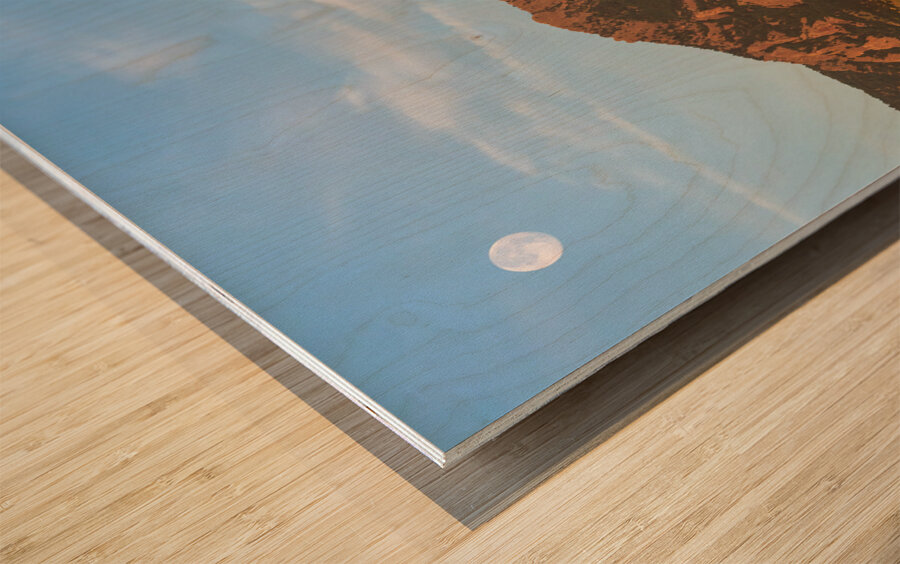 Full Moon Boulder Colorado Front Range Panorama PT2 Wood print