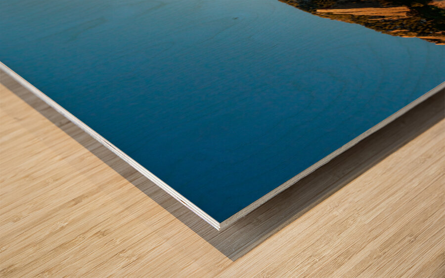 Waning Gibbous Moon Boulder Colorado Flatirons Early Morning Lig Wood print