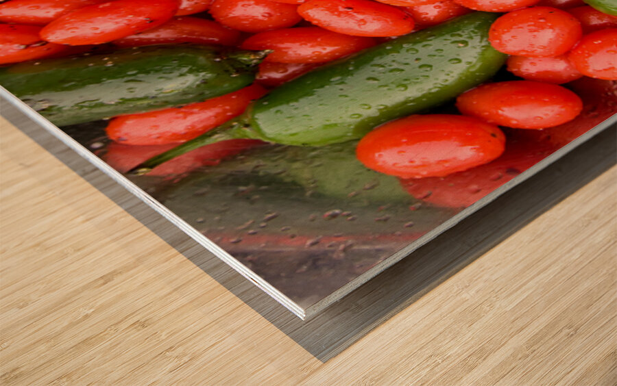 Gardens Embrace A Ruby and Emerald Harmony Wood print