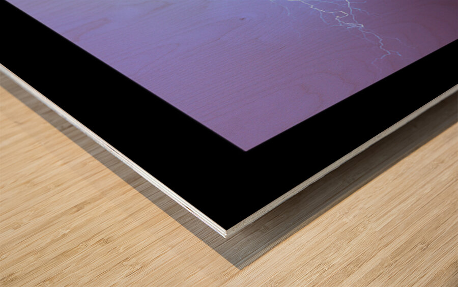 Praying Monk Camelback Mountain Lightning Monsoon Storm Limited  Wood print