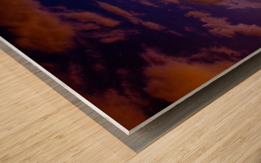 Double Lightning Strikes Over Colorado Night Storm Long Exposure Wood print