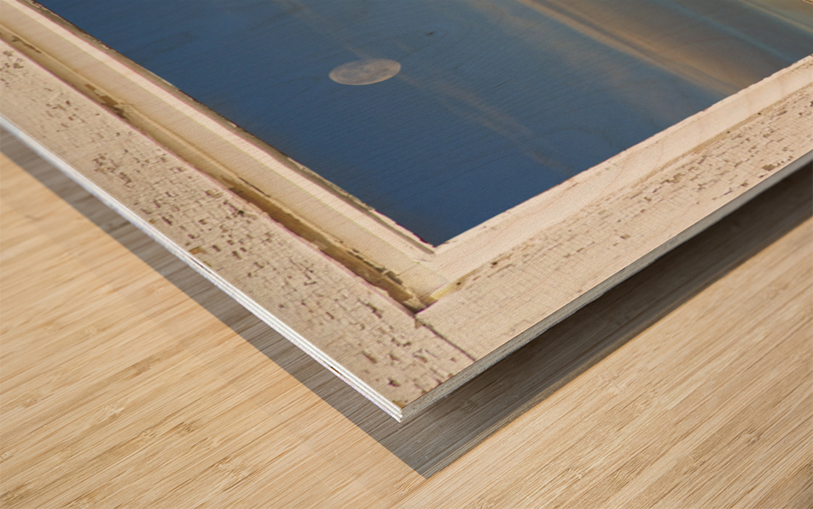 Horses Moon Mountains Snow White Peel Rustic Window Wood print