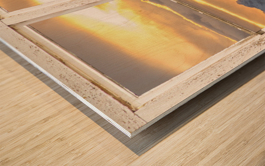 Rocky Mountain Sunset White Rustic Barn Window Wood print