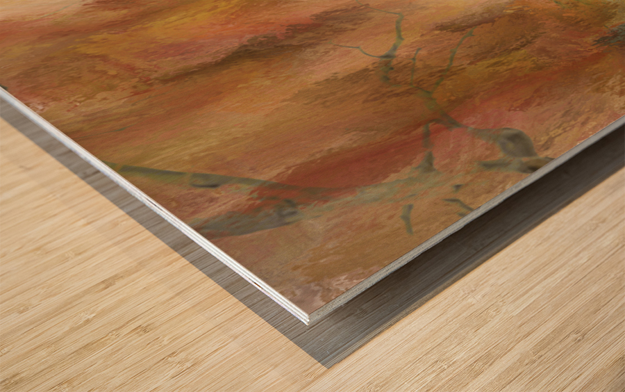 Springtime Bison Calves Wood print