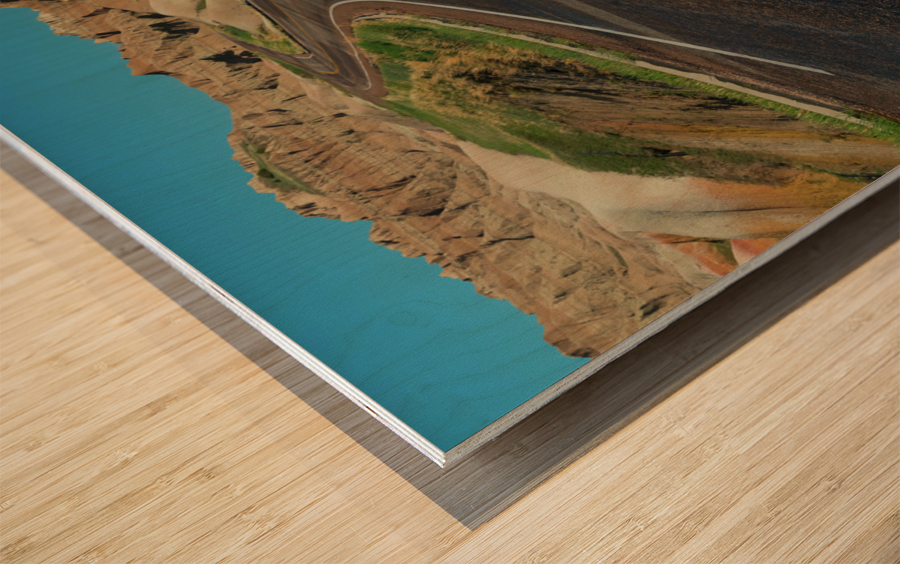 Journey of Colors Driving Through the Enchanting Badlands Wood print