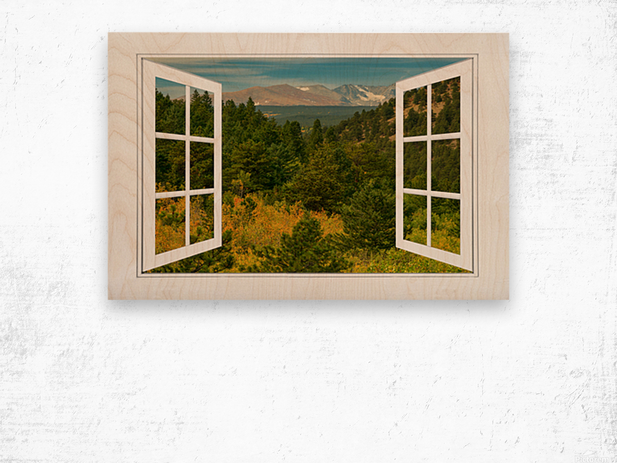 Autumn Rocky Mountain Open White Picture Wind Wood print