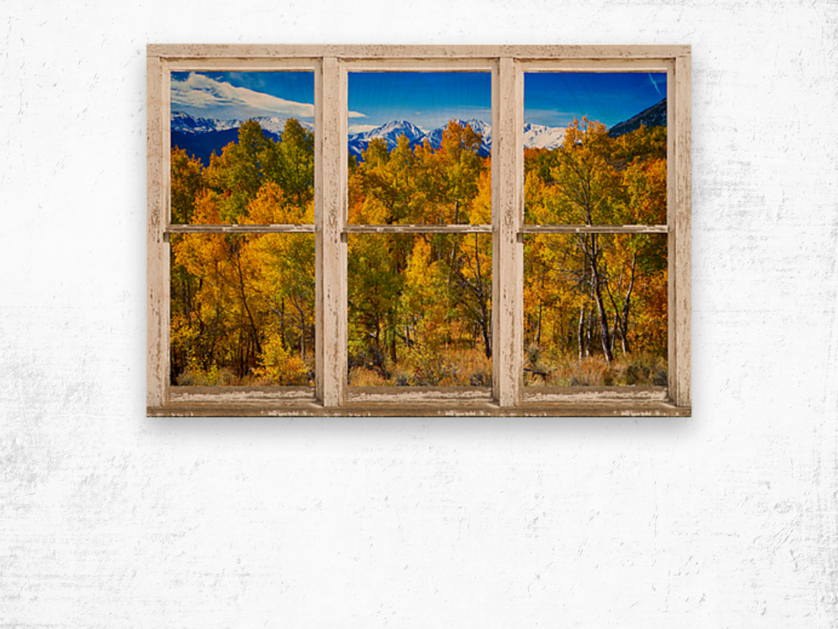 Independence Pass Autumn Colors White Barn Window Impression sur bois