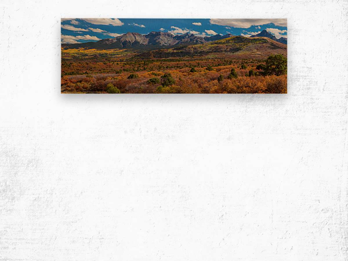 SW Autumn Colorado Rocky Mountains Panoramic Impression sur bois