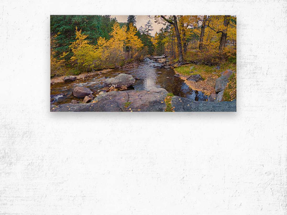 Colorado Autumn Creek Happy Place Panoramic Wood print